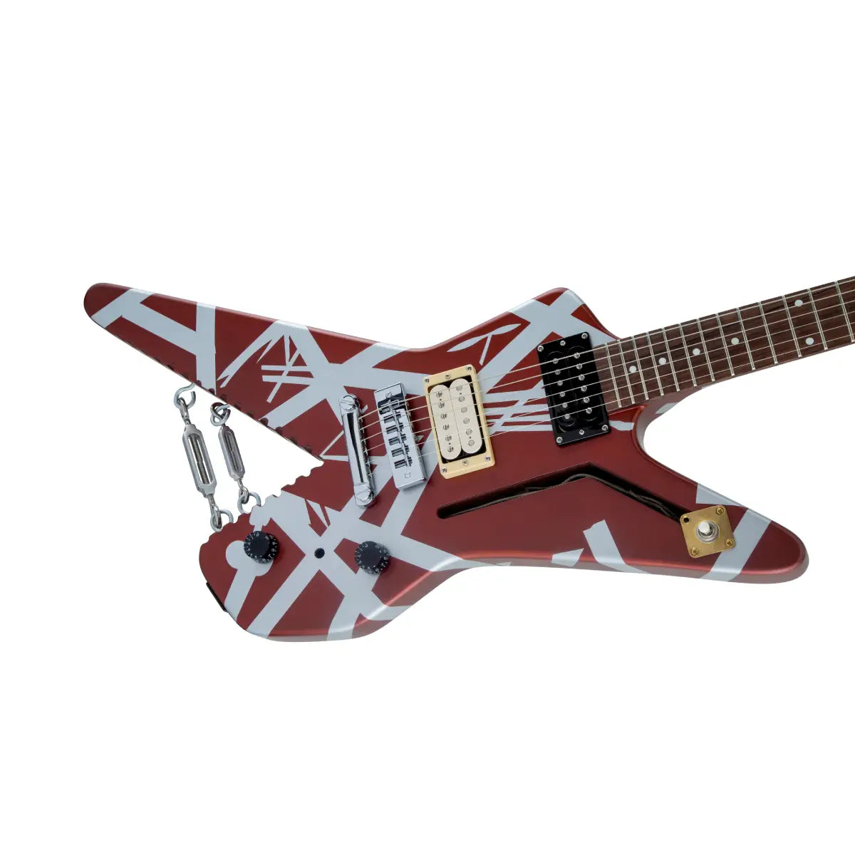 Đàn Guitar Điện EVH Striped Series Shark Burgundy w/ Silver Stripes