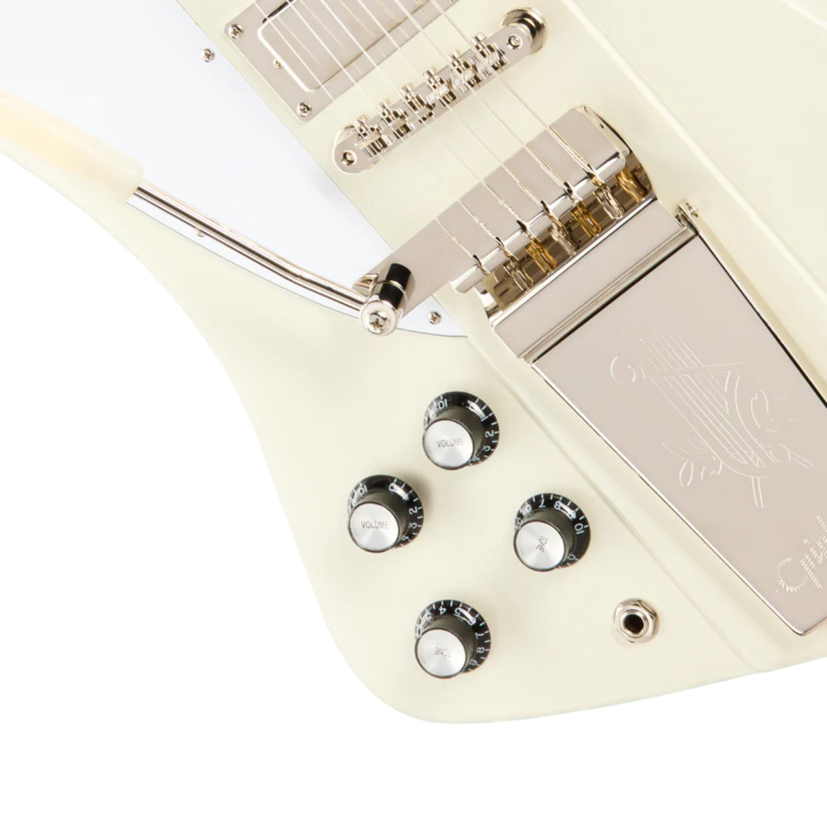 Đàn Guitar Điện Epiphone 1963 Firebird V Reissue with Maestro Vibrola Polaris White Left Handed
