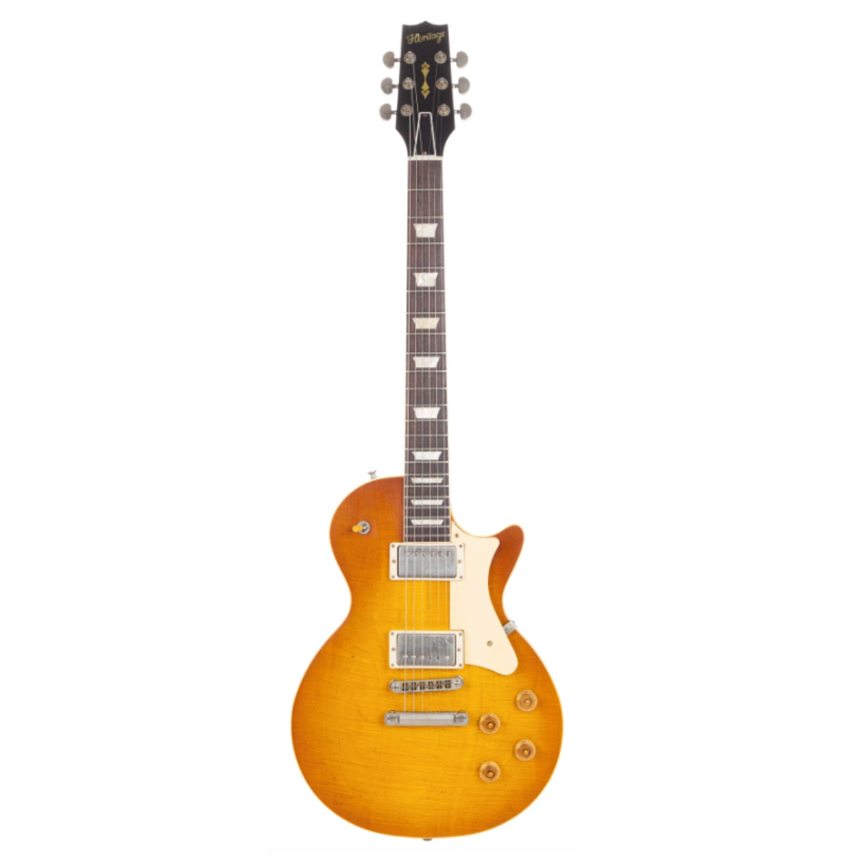 Heritage Custom Shop Core Collection H-150 Plain Top Electric Guitar with Case, Dirty Lemon Burst, Artisan Aged

