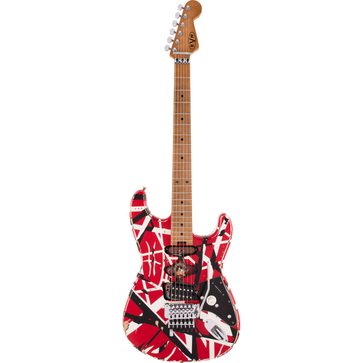 Đàn Guitar Điện EVH Striped Series Frankenstein Frankie, Red with Black Stripes Relic