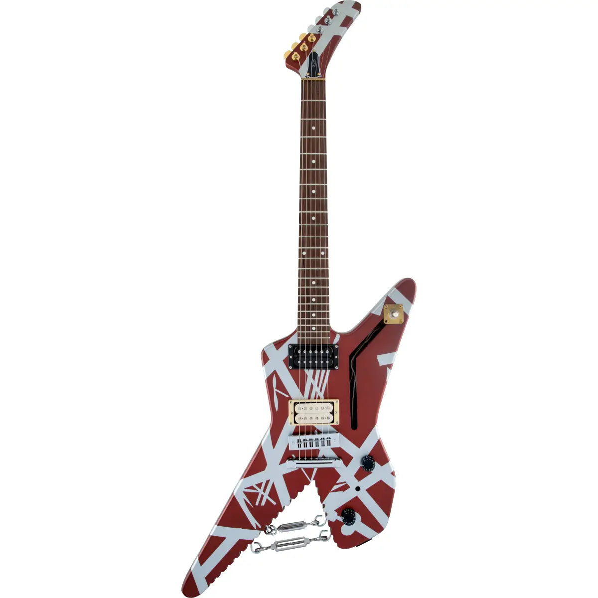 Đàn Guitar Điện EVH Striped Series Shark Burgundy w/ Silver Stripes