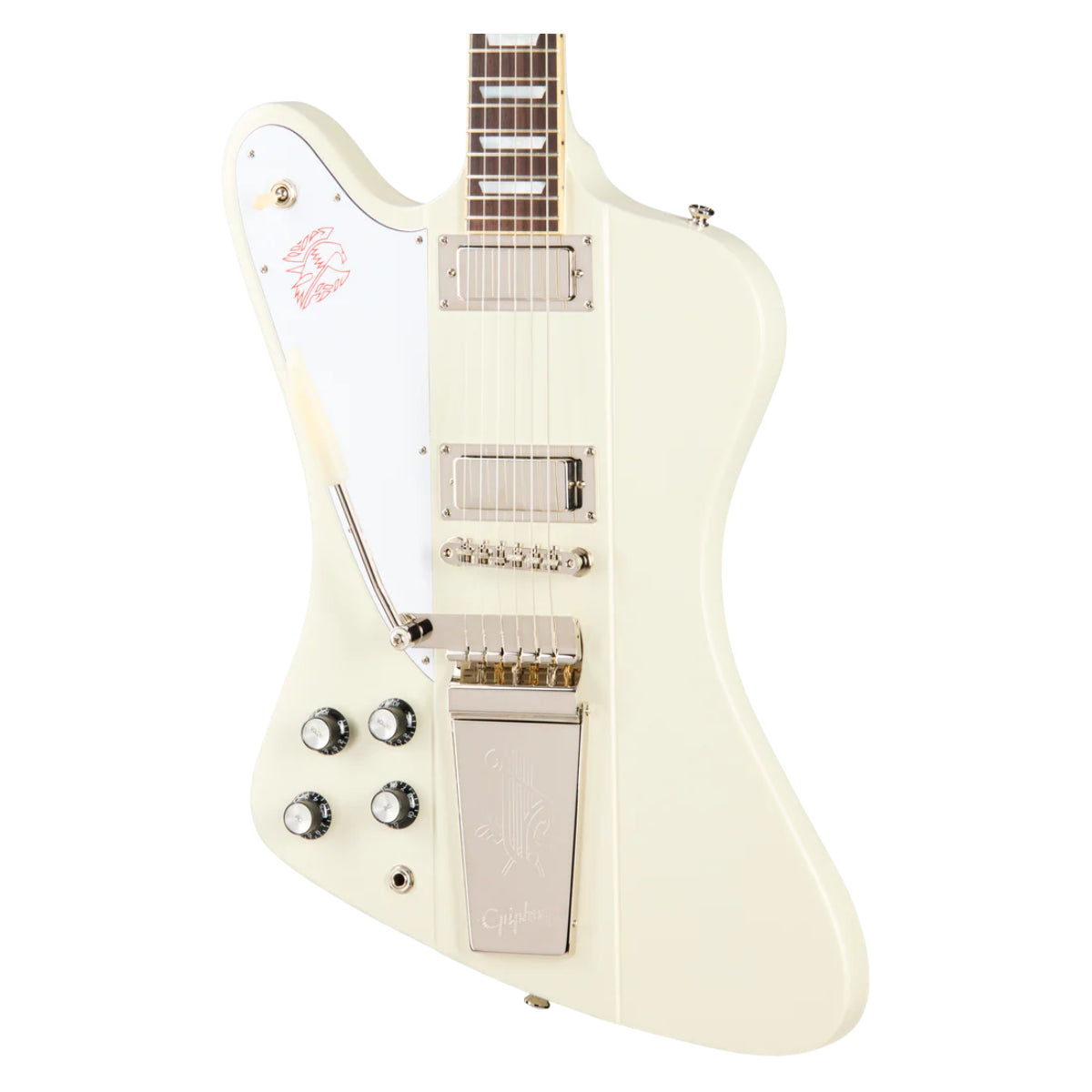 Đàn Guitar Điện Epiphone 1963 Firebird V Reissue with Maestro Vibrola Polaris White Left Handed