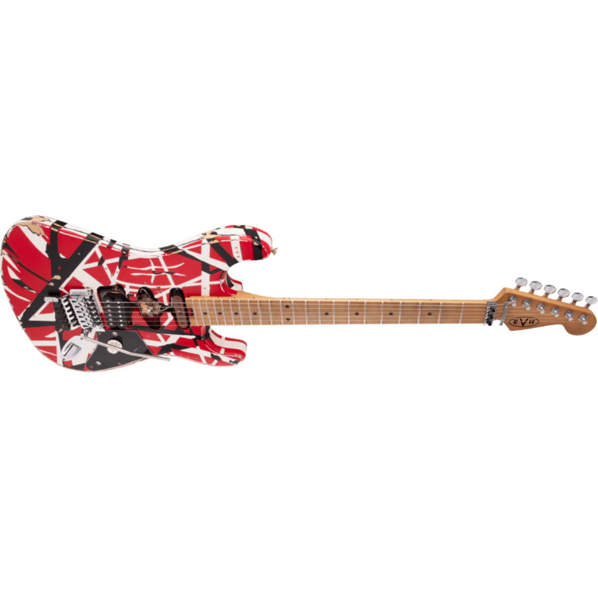 Đàn Guitar Điện EVH Striped Series Frankenstein Frankie, Red with Black Stripes Relic