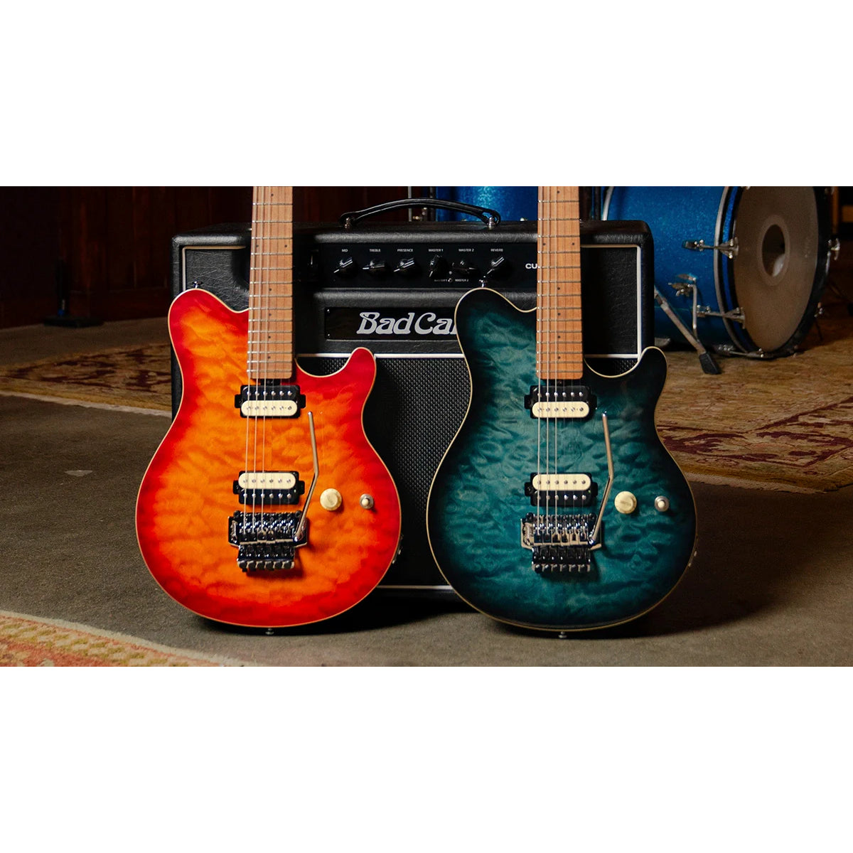 Đàn Guitar Điện Sterling by Music Man AX50QM Axis, Lava Burst