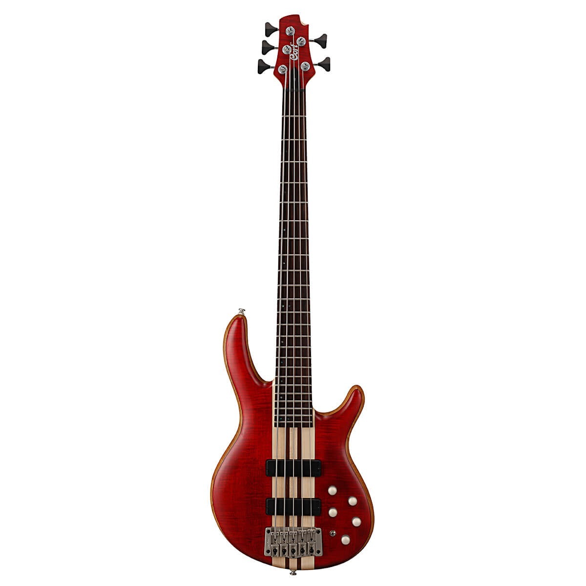 Đàn Guitar Bass 5 Dây Cort A5 Plus FMMH, Open Pore Black Cherry