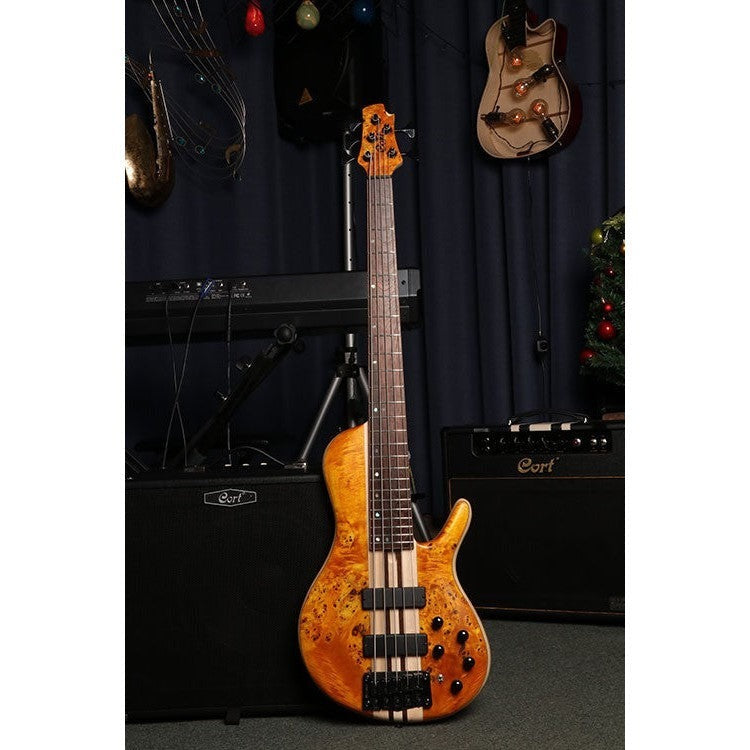 Đàn Guitar Bass 5 Dây Cort A5 Plus SC, Amber Open Pore