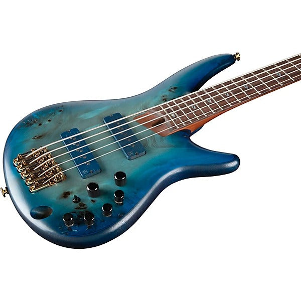 Đàn Guitar Bass 5 Dây Ibanez SR6605, Ghost Fleet Blue Burst
