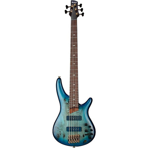 Đàn Guitar Bass 5 Dây Ibanez SR6605, Ghost Fleet Blue Burst
