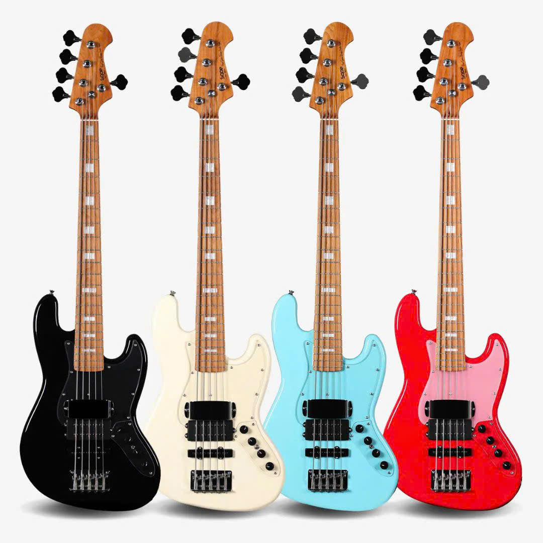 Đàn Guitar Bass 5 Dây Sqoe SJB658, Black