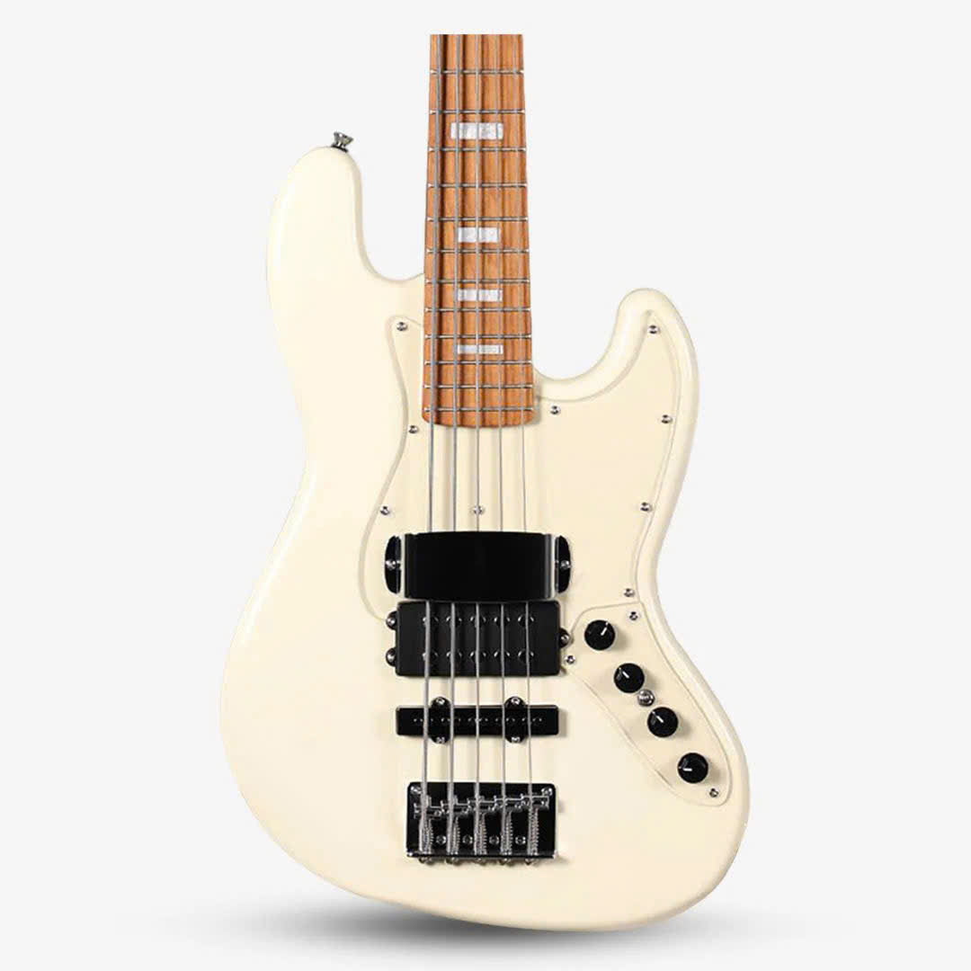 Đàn Guitar Bass 5 Dây Sqoe SJB658, Olympic White
