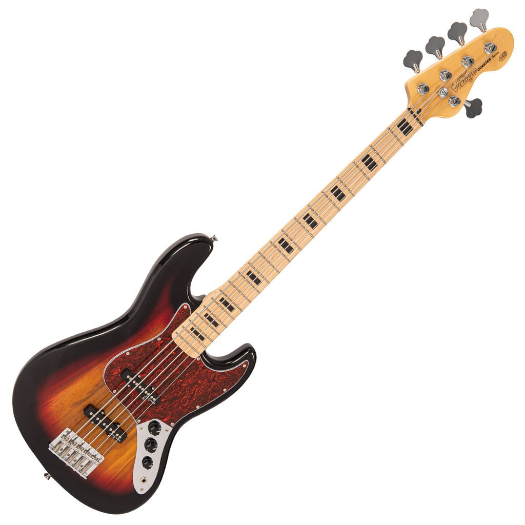 Đàn Guitar Bass 5 Dây Vintage V495 Coaster Series, 3 Tone Sunburst