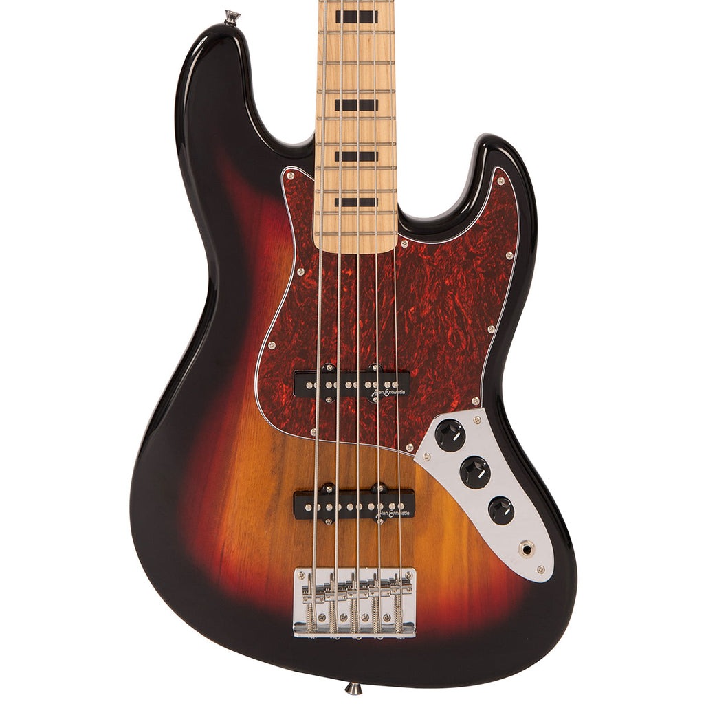 Đàn Guitar Bass 5 Dây Vintage V495 Coaster Series, 3 Tone Sunburst