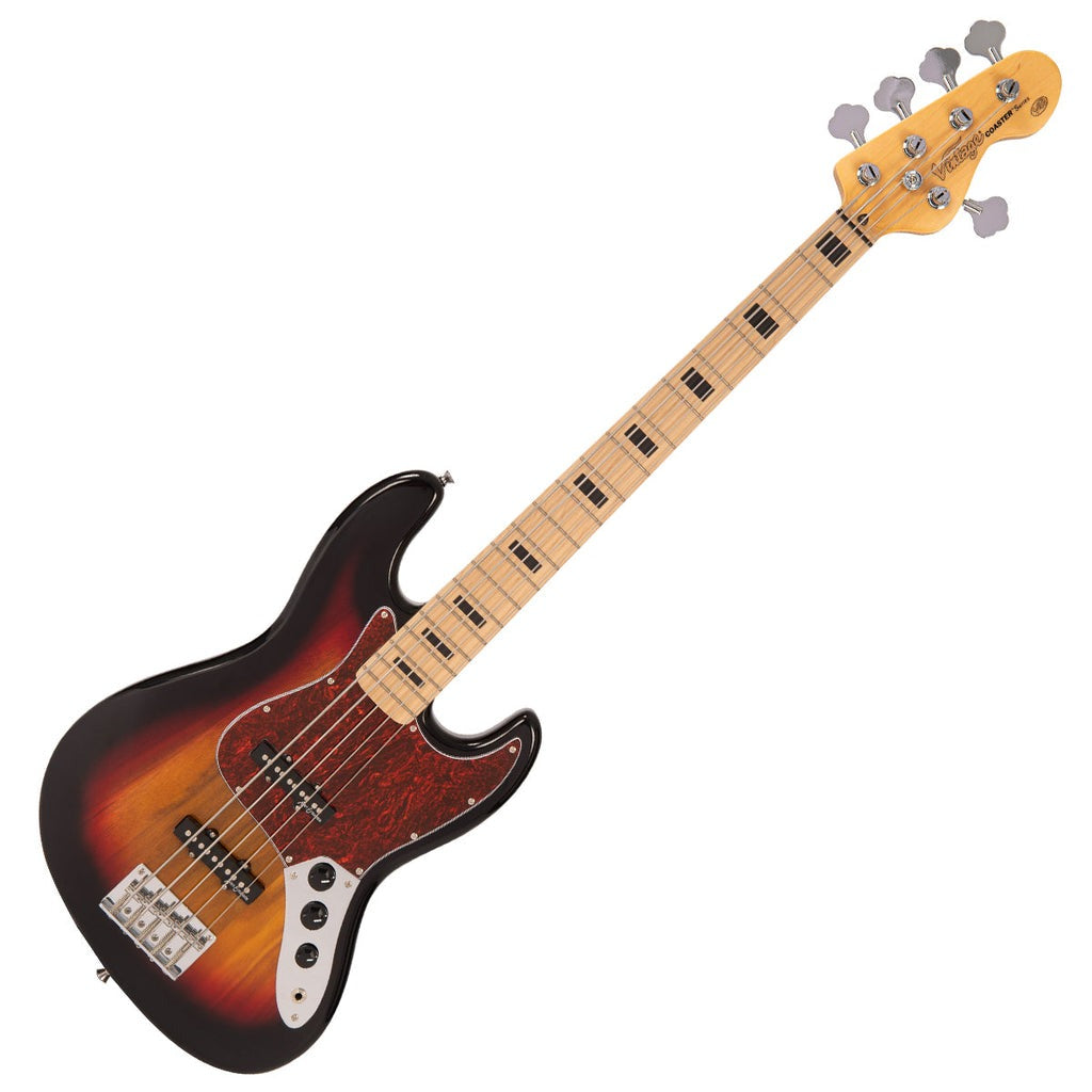 Đàn Guitar Bass 5 Dây Vintage V495 Coaster Series, 3 Tone Sunburst