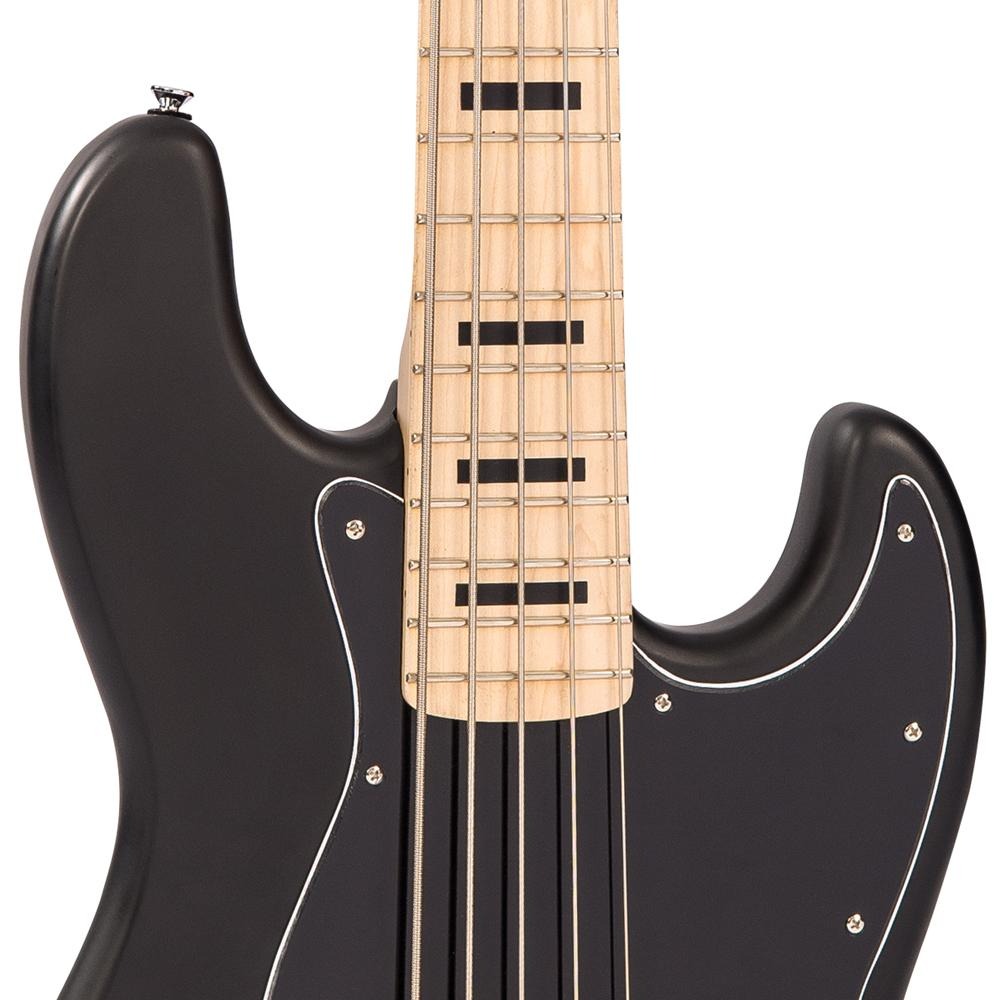 Đàn Guitar Bass 5 Dây Vintage VJ75 ReIssued Maple Fingerboard, Black