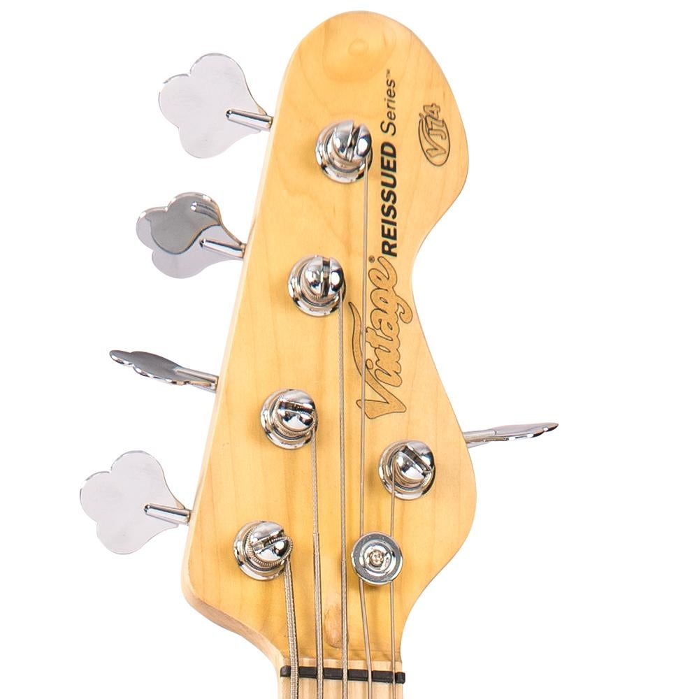 Đàn Guitar Bass 5 Dây Vintage VJ75 ReIssued Maple Fingerboard, Black