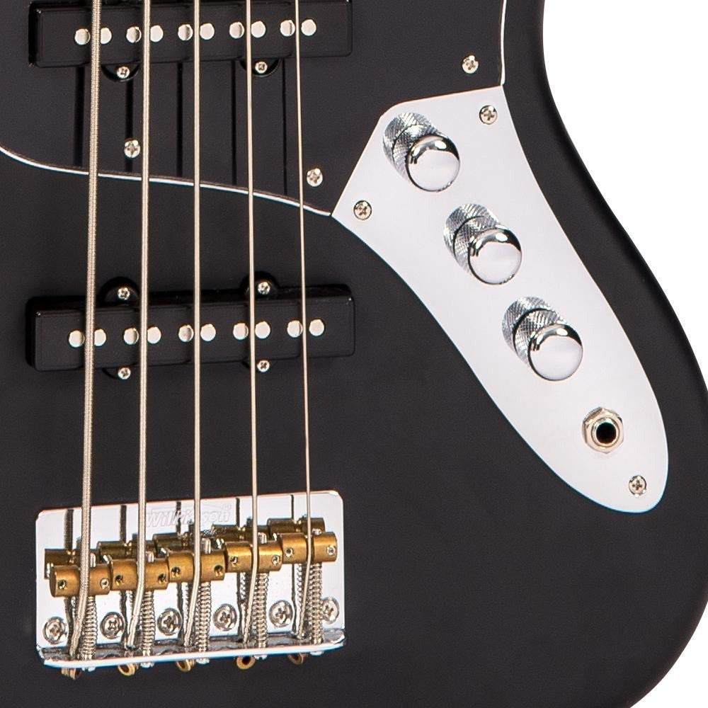 Đàn Guitar Bass 5 Dây Vintage VJ75 ReIssued Maple Fingerboard, Black