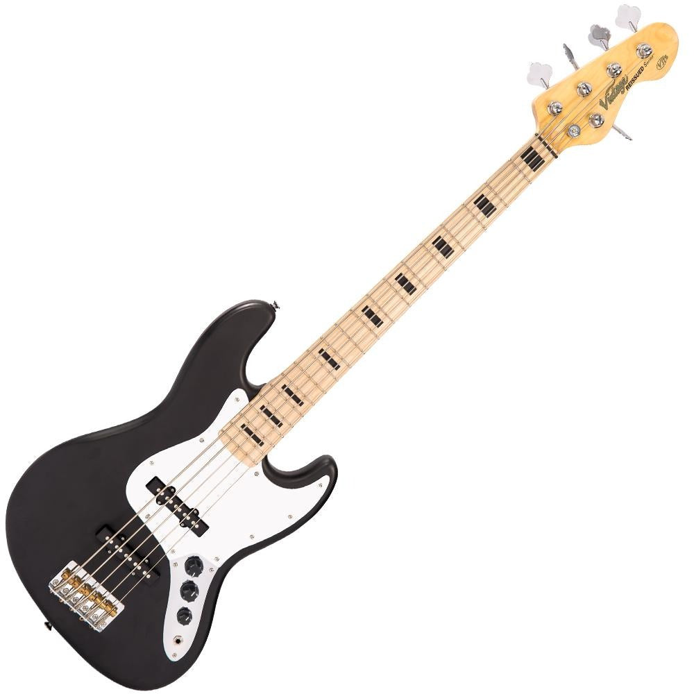 Đàn Guitar Bass 5 Dây Vintage VJ75 ReIssued Maple Fingerboard, Black