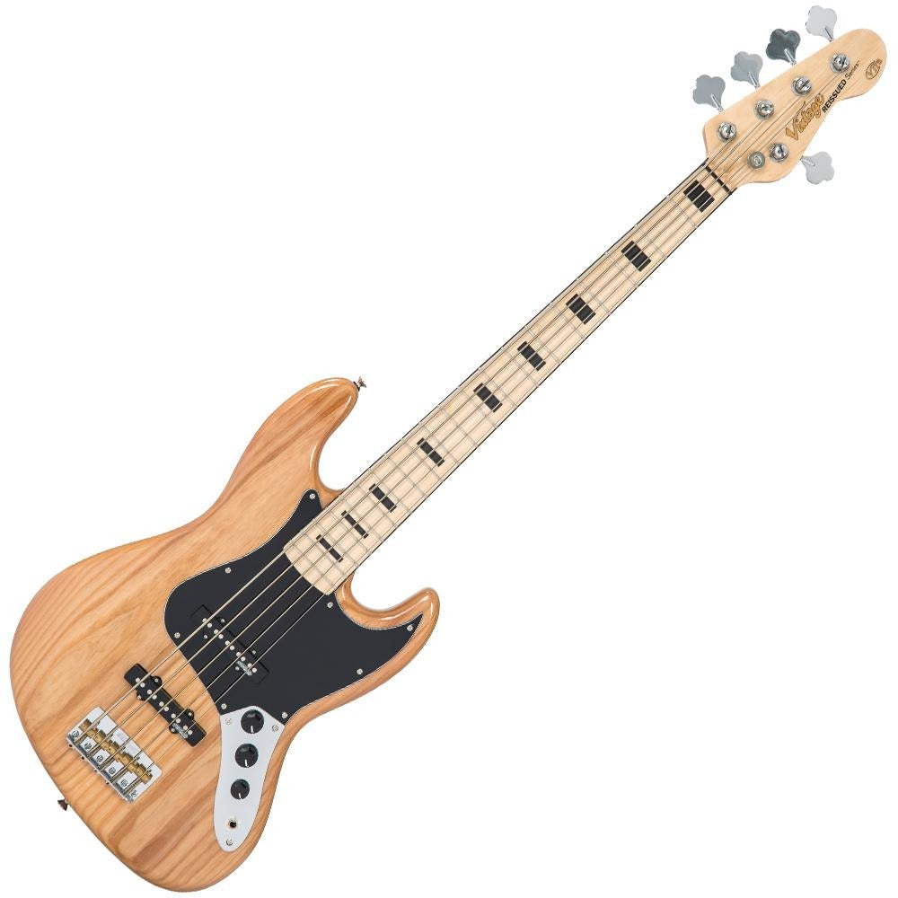 Đàn Guitar Bass 5 Dây Vintage VJ75 ReIssued Maple Fingerboard, Natural Ash