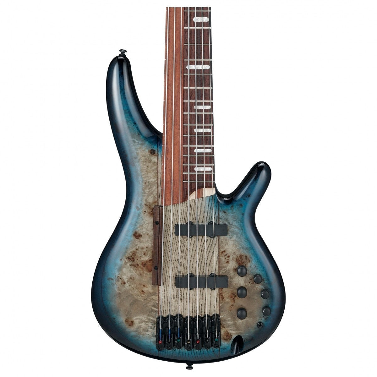Đàn Guitar Bass 7 Dây Ibanez SRAS7, Indian Rosewood Fingerboard, Cosmic Blue Starburst