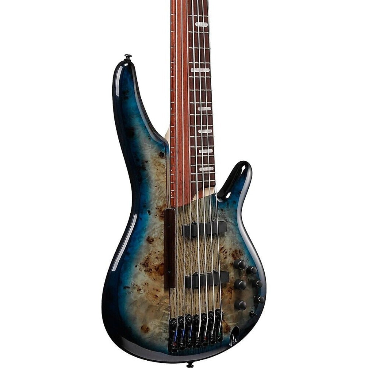 Đàn Guitar Bass 7 Dây Ibanez SRAS7, Indian Rosewood Fingerboard, Cosmic Blue Starburst
