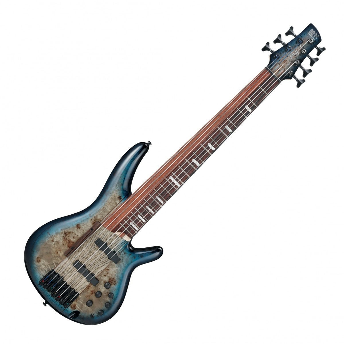 Đàn Guitar Bass 7 Dây Ibanez SRAS7, Indian Rosewood Fingerboard, Cosmic Blue Starburst