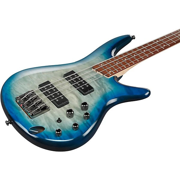 Đàn Guitar Bass Ibanez SR400EQM, Stained Cosmic Blue Starburst