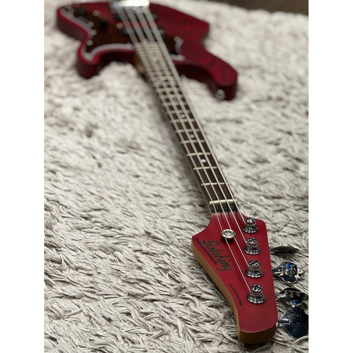 Đàn Guitar Bass Soloking MJ1 Custom Bass, Roasted Maple Neck, Transparent Crimson Red