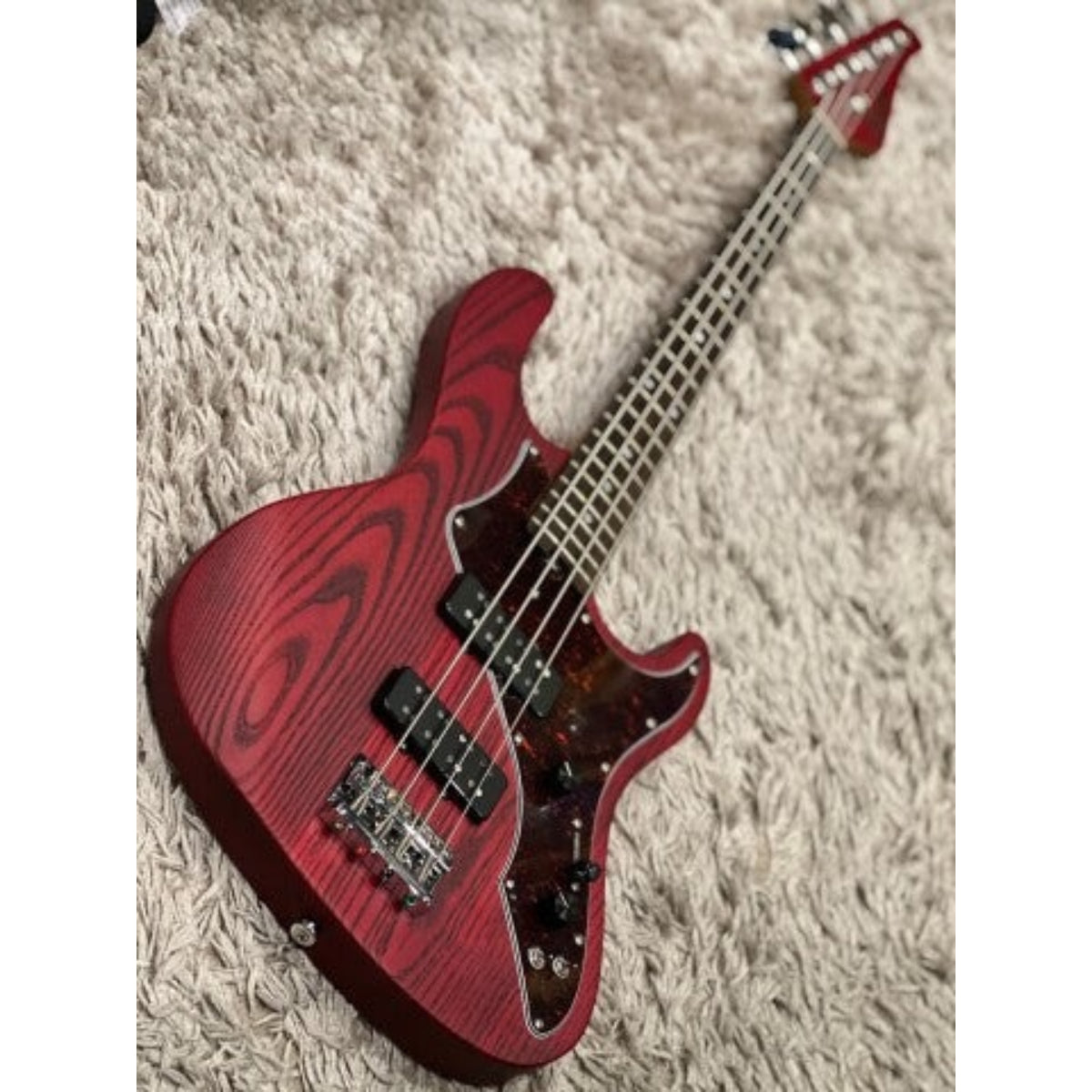 Đàn Guitar Bass Soloking MJ1 Custom Bass, Roasted Maple Neck, Transparent Crimson Red