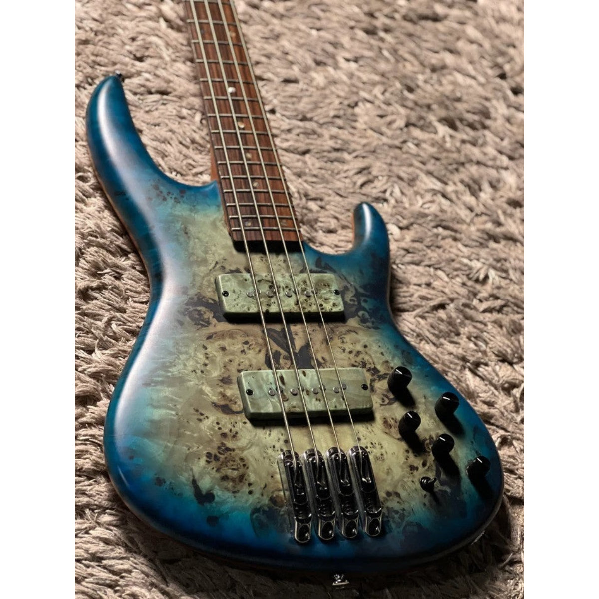 Đàn Guitar Bass Soloking SWB450 Artisan Bass, Poplar Burl Top, Cerulean Blue Burst