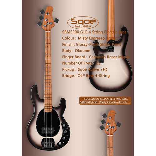 Đàn Guitar Bass Sqoe SBMS200, Glossy Pearl Glitter Paint
