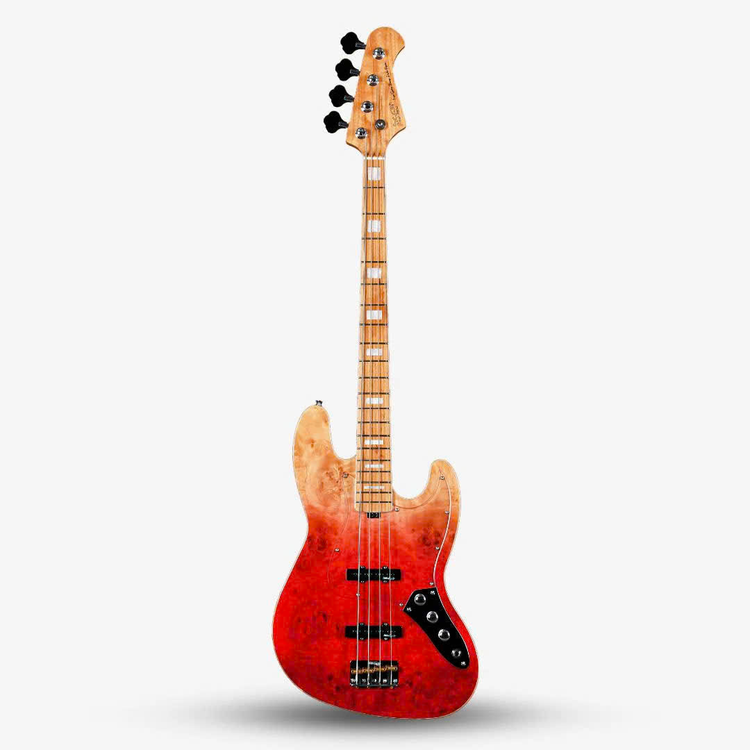 Đàn Guitar Bass Sqoe SJB700, Lave Red Fade