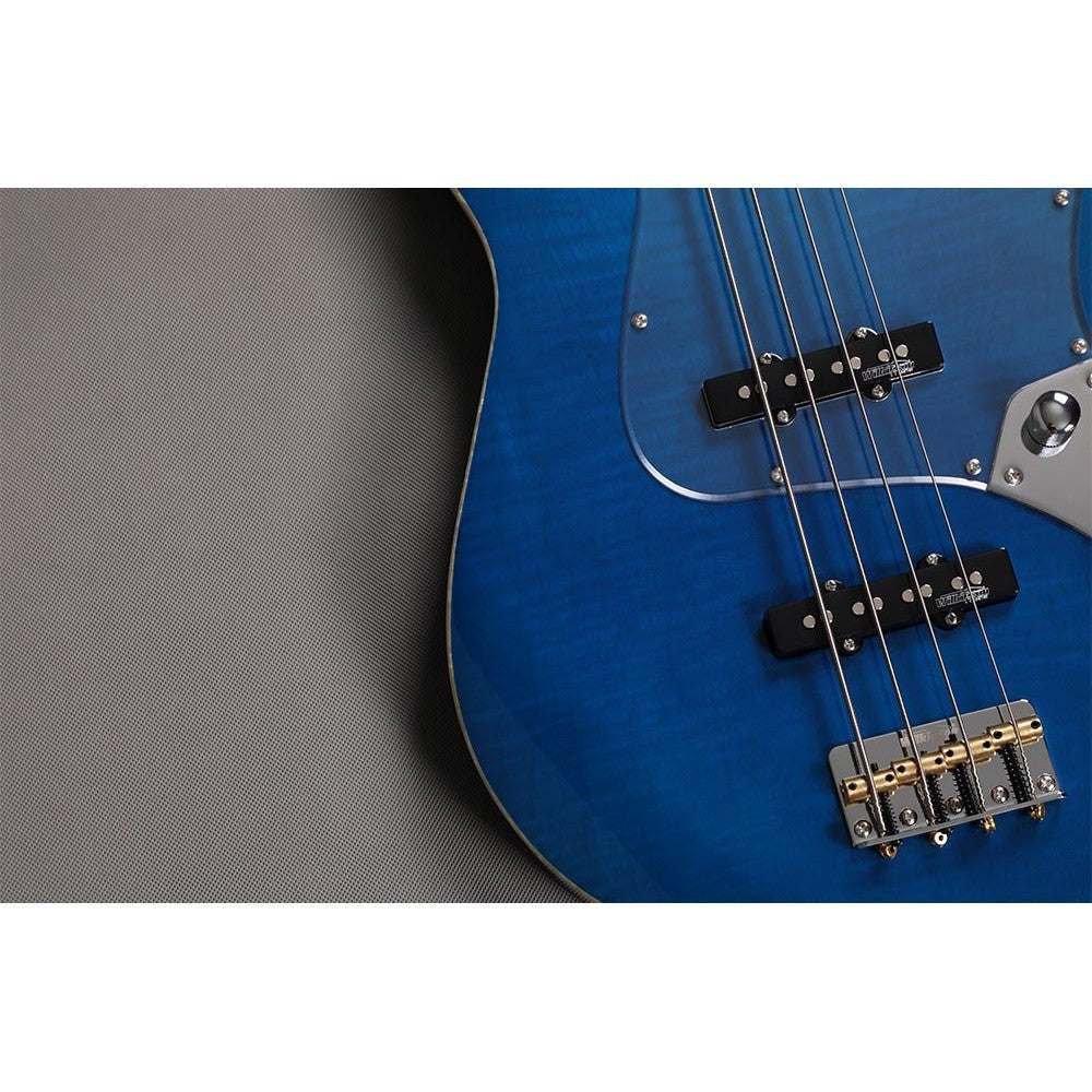 Đàn Guitar Bass Sqoe SJB800, Transparent Indigo Blue