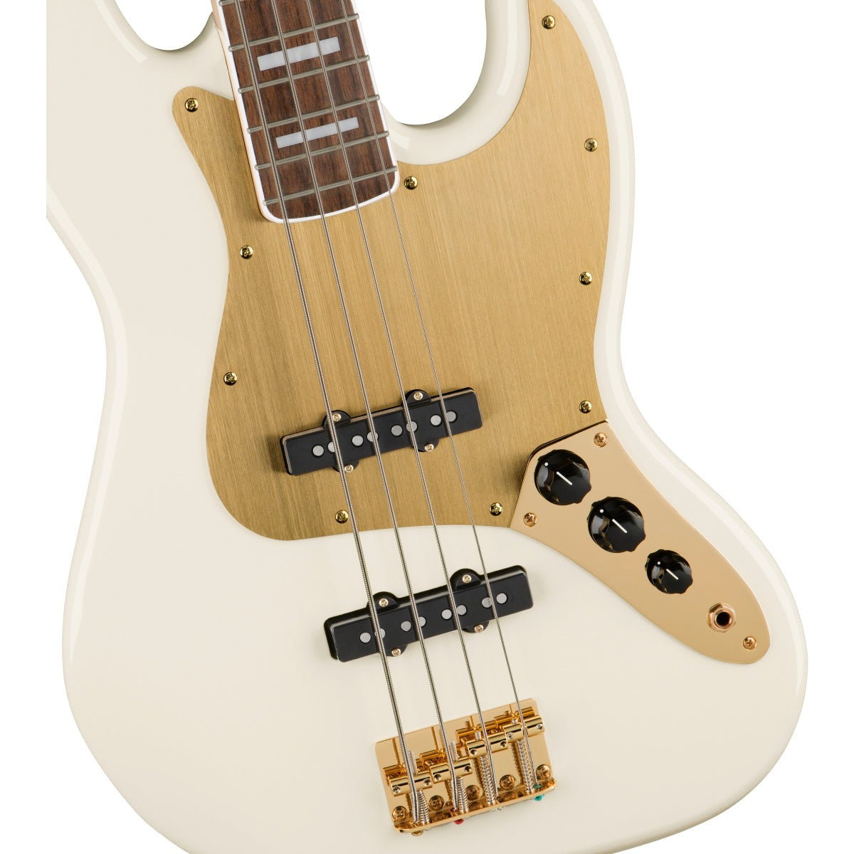 Đàn Guitar Bass Squier 40th Anniversary Jazz Bass Gold Edition, Olympic White
