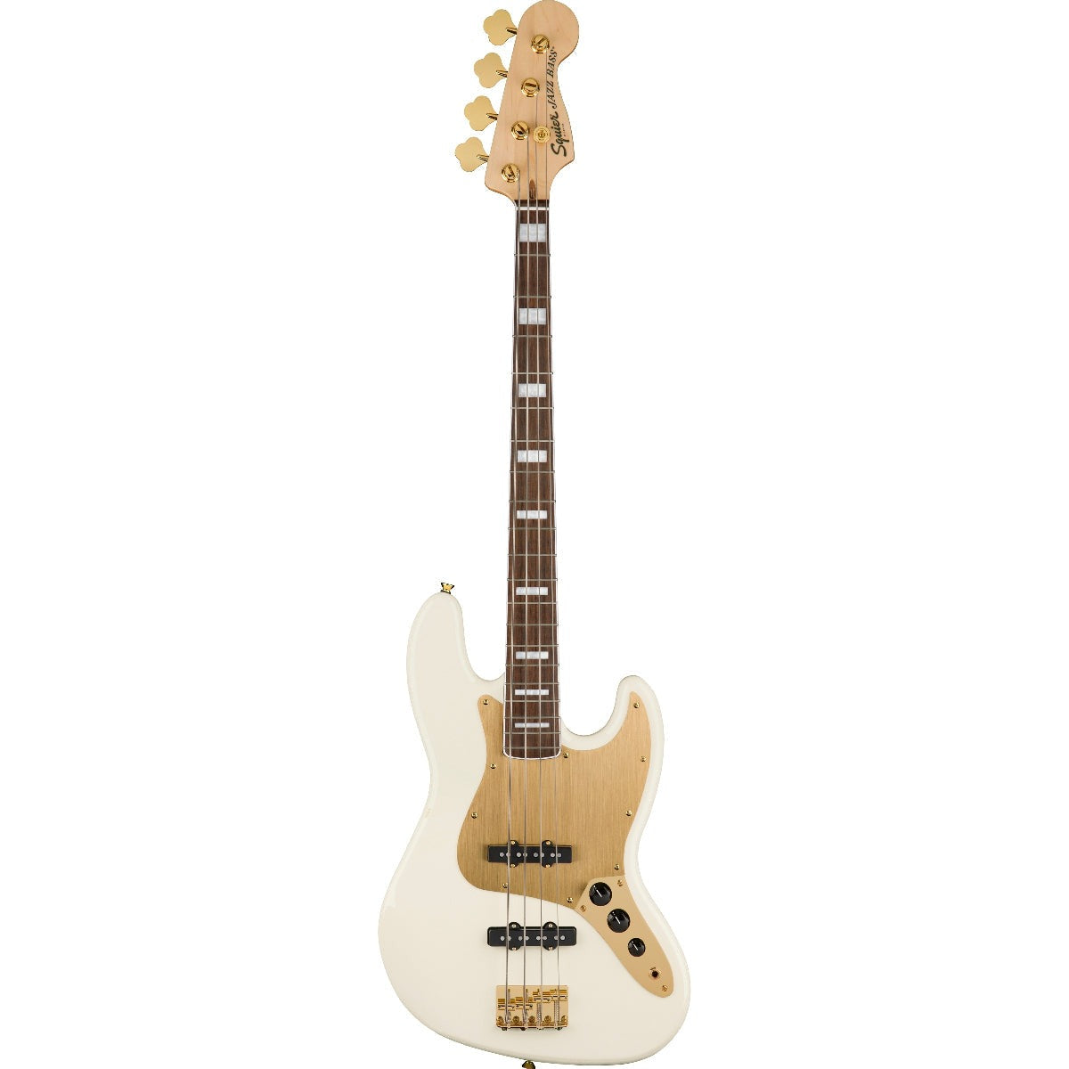 Đàn Guitar Bass Squier 40th Anniversary Jazz Bass Gold Edition, Olympic White