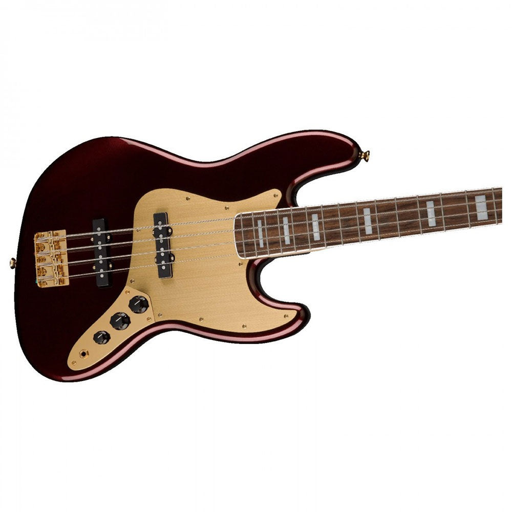 Đàn Guitar Bass Squier 40th Anniversary Jazz Bass Gold Edition, Ruby Red Metallic