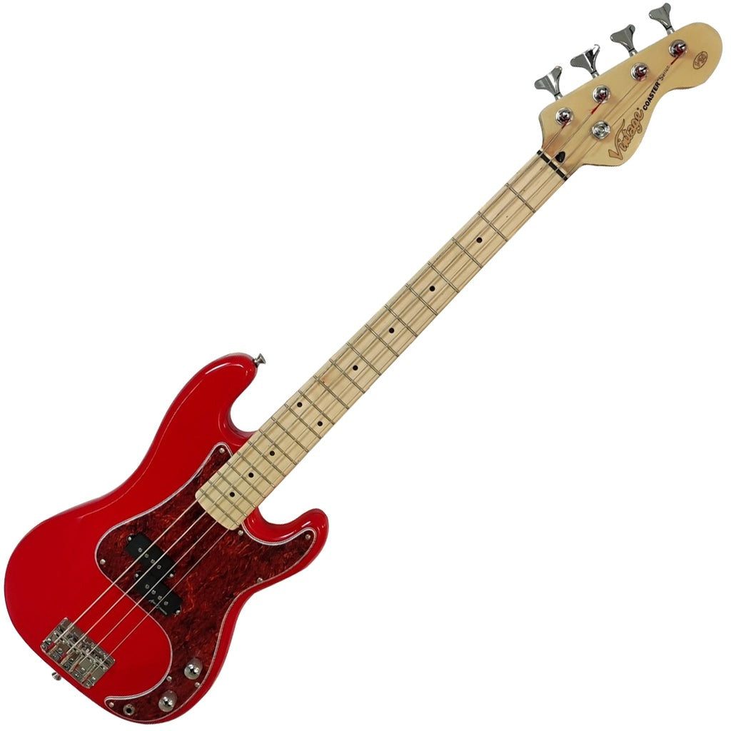 Đàn Guitar Bass Vintage Maple V30 Coaster Series, Gloss Red