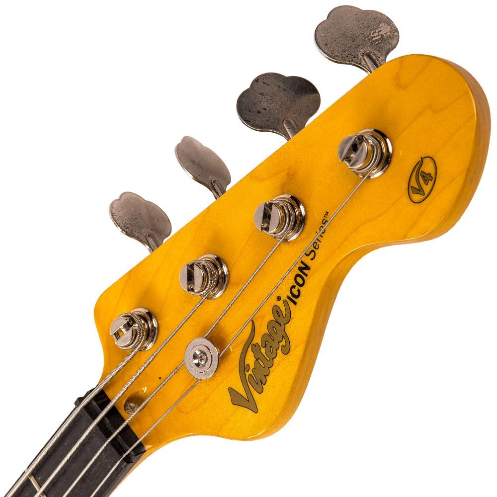 Đàn Guitar Bass Vintage V4 ICON, Distressed Firenza Red