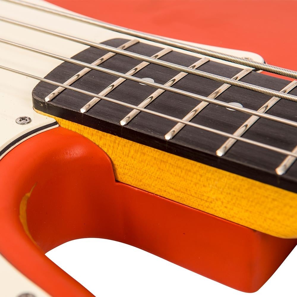 Đàn Guitar Bass Vintage V4 ICON, Distressed Firenza Red