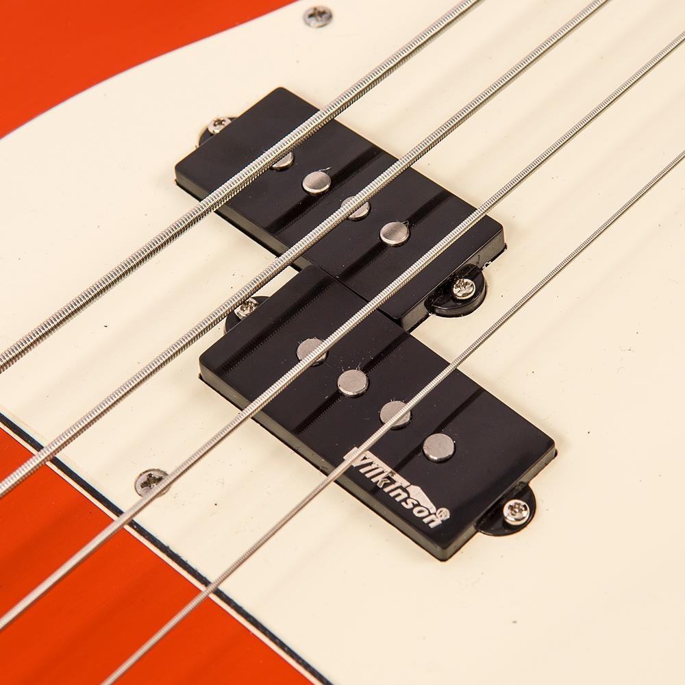 Đàn Guitar Bass Vintage V4 ICON, Distressed Firenza Red