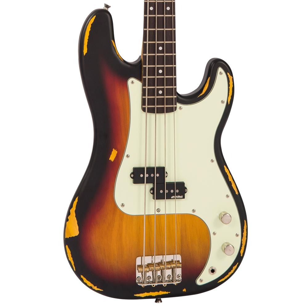 Đàn Guitar Bass Vintage V4 ICON, Distressed Sunset Sunburst