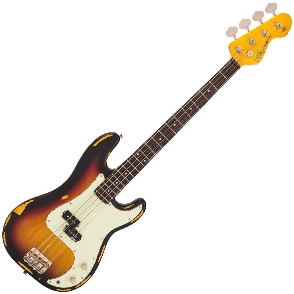 Đàn Guitar Bass Vintage V4 ICON, Distressed Sunset Sunburst