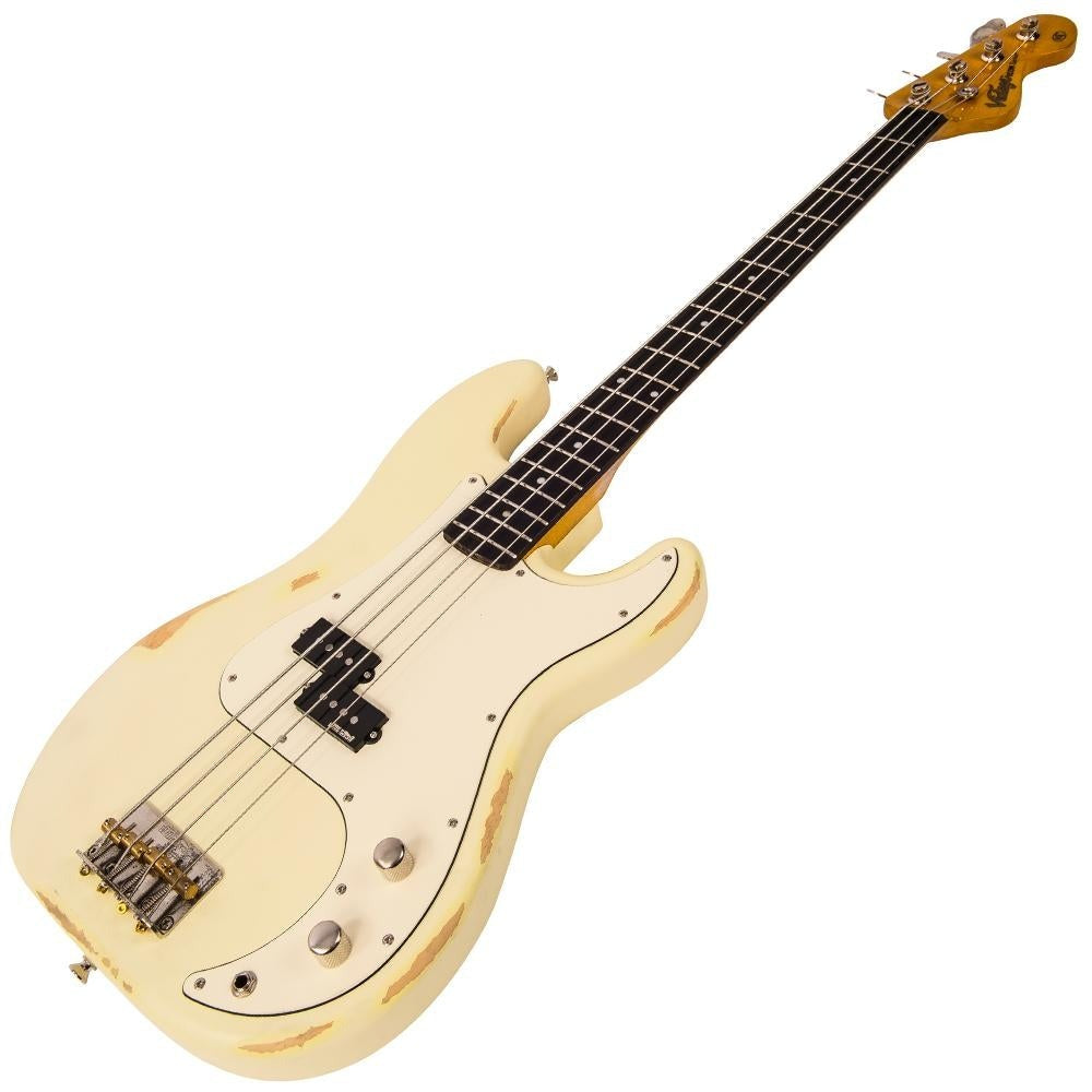 Đàn Guitar Bass Vintage V4 ICON, Distressed Vintage White