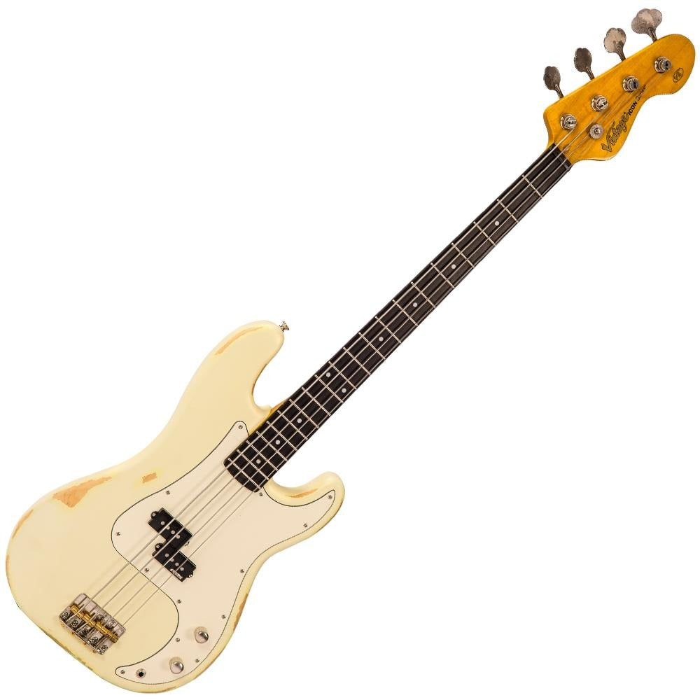 Đàn Guitar Bass Vintage V4 ICON, Distressed Vintage White
