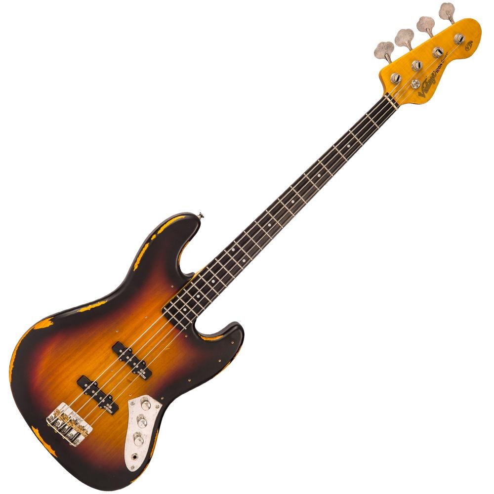 Đàn Guitar Bass Vintage VJ74 ICON, Distressed Sunset Sunburst
