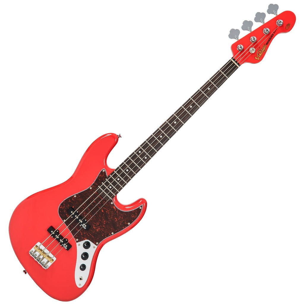 Đàn Guitar Bass Vintage VJ74 ReIssued Bass, Firenza Red