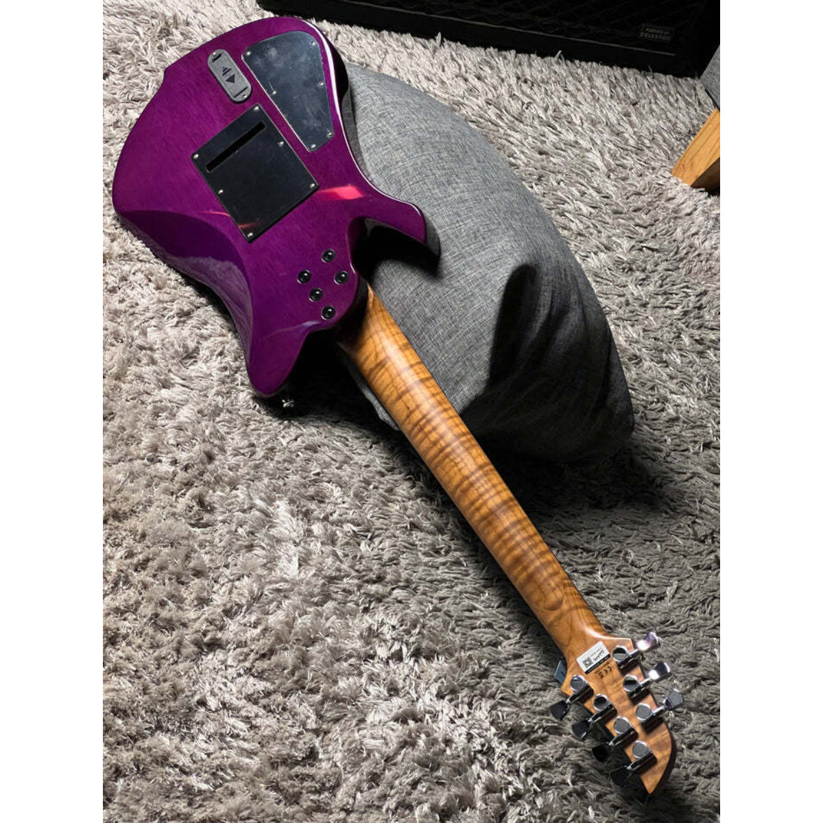 Đàn Guitar Điện 7 Dây Soloking EM7T FMN, Roasted Flame Maple Neck, Alan Entwistle Darkstar, Deep Purple Burst