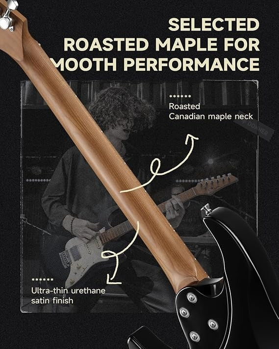 Đàn Guitar Điện Donner DST550 HSS, Roasted Maple Fingerboard