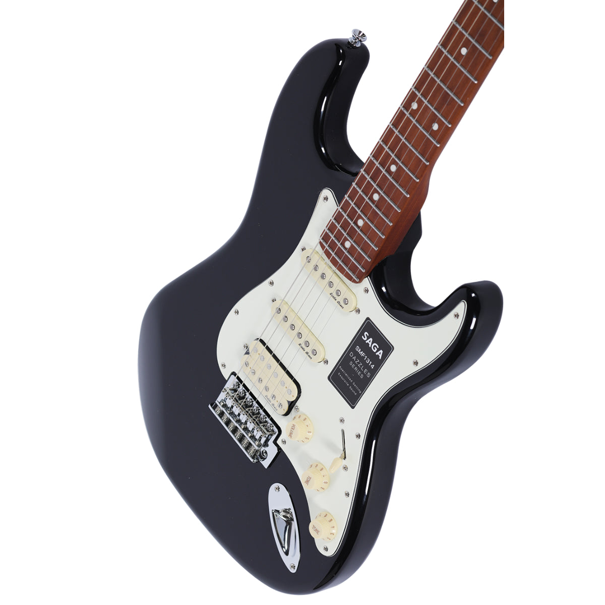 Đàn Guitar Điện Saga Dazzles Series SMF1314 HSS, Roasted Maple Fingerboard, Black