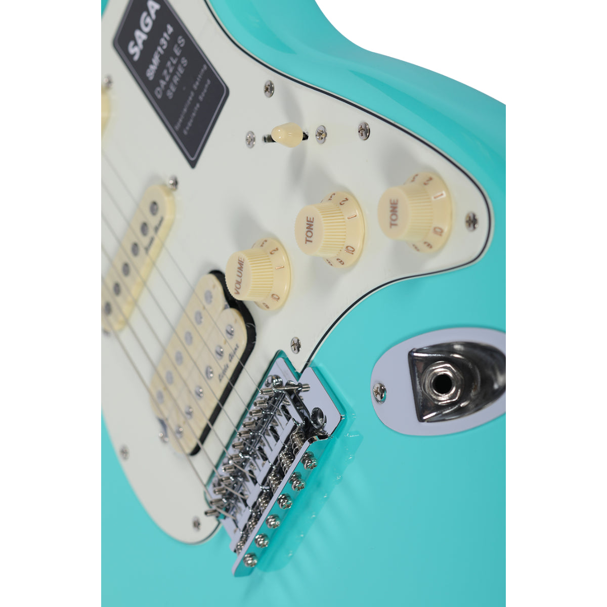 Đàn Guitar Điện Saga Dazzles Series SMF1314 HSS, Roasted Maple Fingerboard, Green