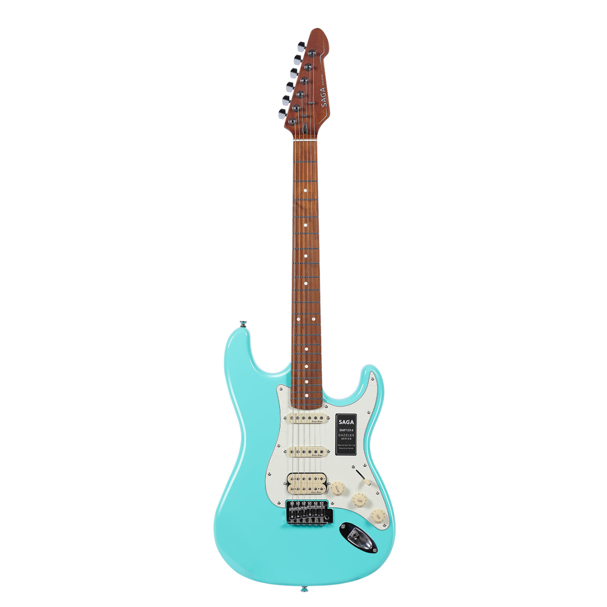 Đàn Guitar Điện Saga Dazzles Series SMF1314 HSS, Roasted Maple Fingerboard, Green